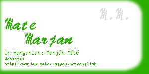 mate marjan business card