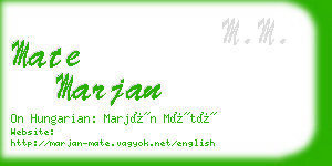 mate marjan business card